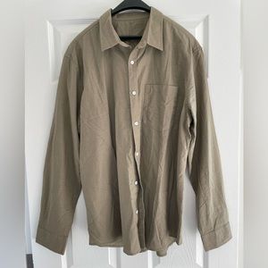 Mens Olive Linen Shirt